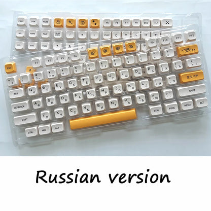 140 Keys Korean Japanese Russian Thailand Bee Milk Keycap XDA Profile PBT Keycaps For MX Switch Mechanical Keyboard DIY Custom
