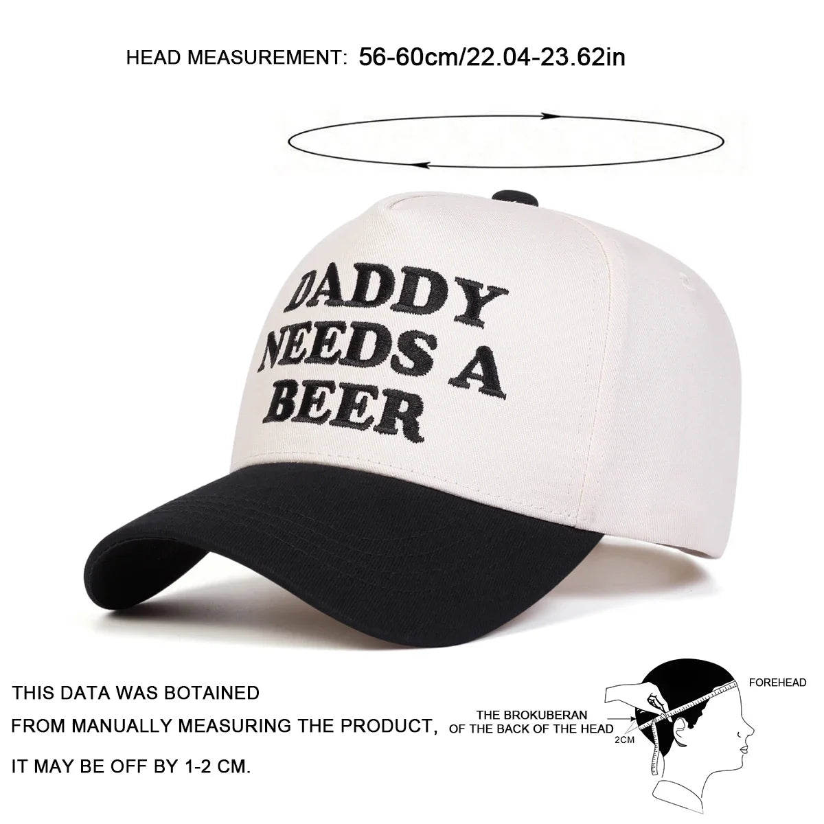 Cappellini da baseball unisex con ricamo "DADDY NEEDS A BEER", per primavera e autunno, da esterno, casual, regolabili, cappellino da sole, cappellino sportivo
