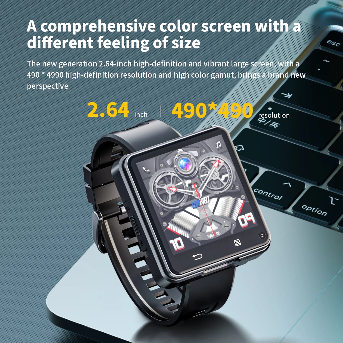 Domars Full Netcom multi-language Smart Watch 2.64-inch Large Screen 1200mAh Large Battery video call APP Downloading
