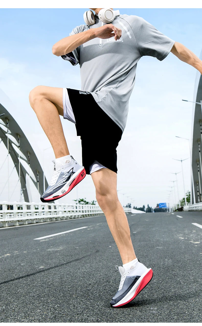 Herresneakers i mesh – komfortable tennissko til mænd – løbesko med Carbon Board 3.0-støddæmpning – til sportstræning og jogging – specialdesignede joggesko