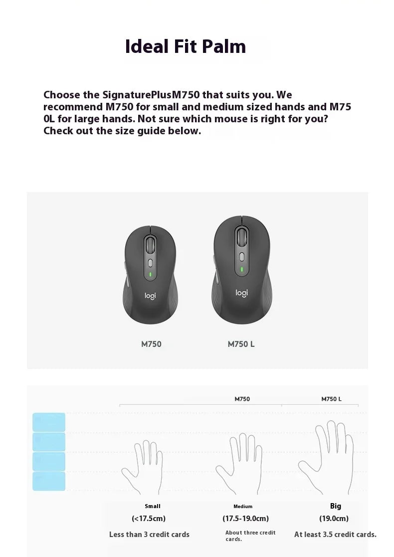 Logitech M750 Wireless Mouse 2.4GHz USB Receiver, 2000 DPI Portable Wireless Mouse for PC, Laptop, Office & Home Use