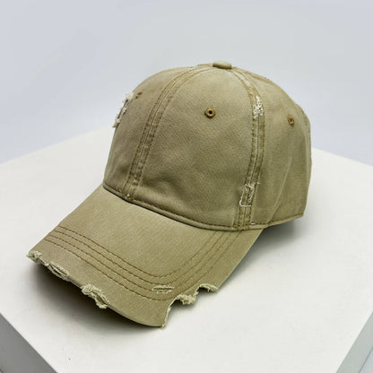 Cappellini da baseball unisex con visiera a tacca, in tessuto a tinta unita, traspiranti, stile "broken", con visiera per proteggersi dal sole, casual, versatili, effetto consumato, alla moda