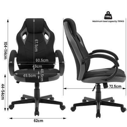 WOLTU Ergonomic Gaming Chair High Back Office Computer Chair with Adjustable Height, 360° Swivel, Reclining Tilt, Racing Style Executive Desk Chair