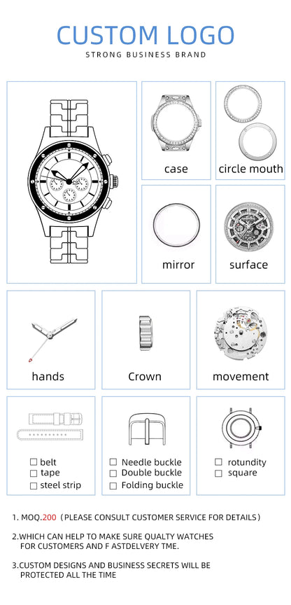 HANBORO Celestial Series 12 Constellation Men's Fully Automatic Mechanical Watch with Starry Sky Night Light Trend Watch