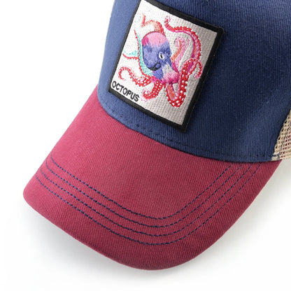 Unisex Baseball Cap With Octopus Patch For Men And Women Four Season Snapback Trucker Hats Outdoor Breathable Casual Sports Cap