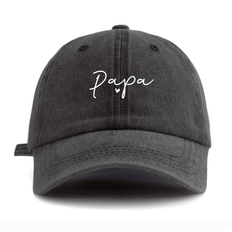 Casquette de baseball lavée à imprimé PAPA (1 pièce), classique, décontractée, rétro, ajustable, légère, protégeant du soleil, polyvalente, idéale pour la conduite et le quotidien