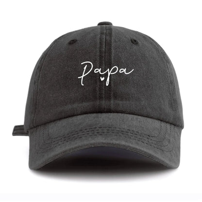 Casquette de baseball lavée à imprimé PAPA (1 pièce), classique, décontractée, rétro, ajustable, légère, protégeant du soleil, polyvalente, idéale pour la conduite et le quotidien