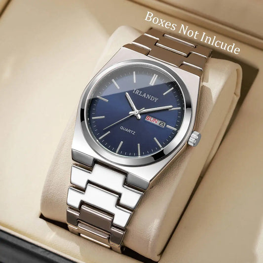Luxury Mens Calendar Quartz Wristwatches Fashion Men Business Watches Clock Gift Reloj Hombre（Without Box）