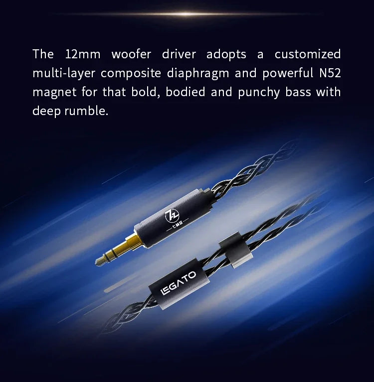 7Hz Legato Dual Dynamic Driver HiFi In-Ear Monitor Earphones, Premium Audiophile IEM with Detachable 0.78mm 2-Pin OCC Cable