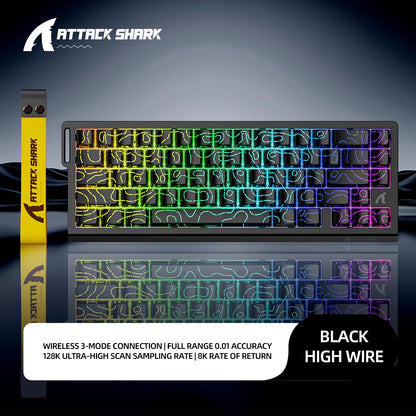 ATTACK SHARK X68HE Magnetic Mechanical Keyboard, 8000Hz Rapid Trigger Gaming Keyboard with Hall Effect Magnetic Switches, SOCD, 0.01mm RT, Wired RGB Keyboard