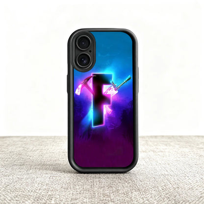 Capa para telemóvel Game F-Fortnite Survival para iPhone 11 12 13 14 15 16 17 Max Pro Plus Air Mini, capa macia preta com proteção da lente