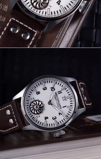 Hruodland 2025 New Pilot ST3620 Men's Manual Mechanical Watch 43MM Sapphire Waterproof 10Bar BGW-9 Retro Watch for Men