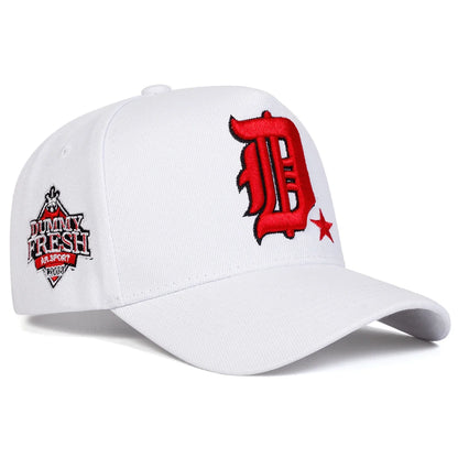 Unisex Gothic D Letter Embroidery Side DUMMY FRESH Baseball Caps Adjustable Casual Hats Spring and Autumn Outdoor Sunscreen Hat