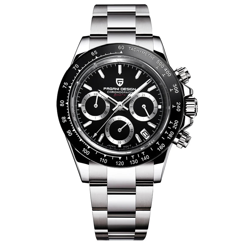 Zegarek męski PAGANI DESIGN – model z kolorowymi tarczami, luksusowy zegarek kwarcowy na rękę, chronograf wyposażony w mechanizm