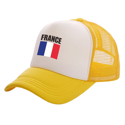 France Trucker Caps Fashion Cool France Hats Baseball Cap Summer Outdoor Sun Mesh Caps