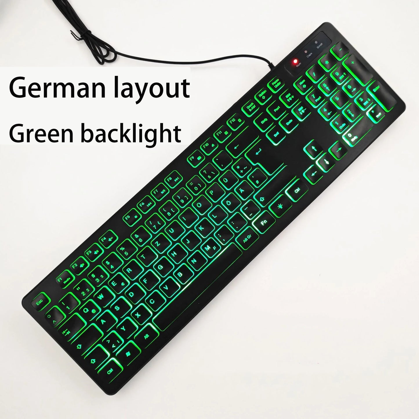 Spanisches/Französisches (AZERTY)/Russisches/Arabisches/Deutsches Tastaturlayout, beleuchtete kabelgebundene Desktop-Gaming-Tastatur für Desktop-Computer und Büro