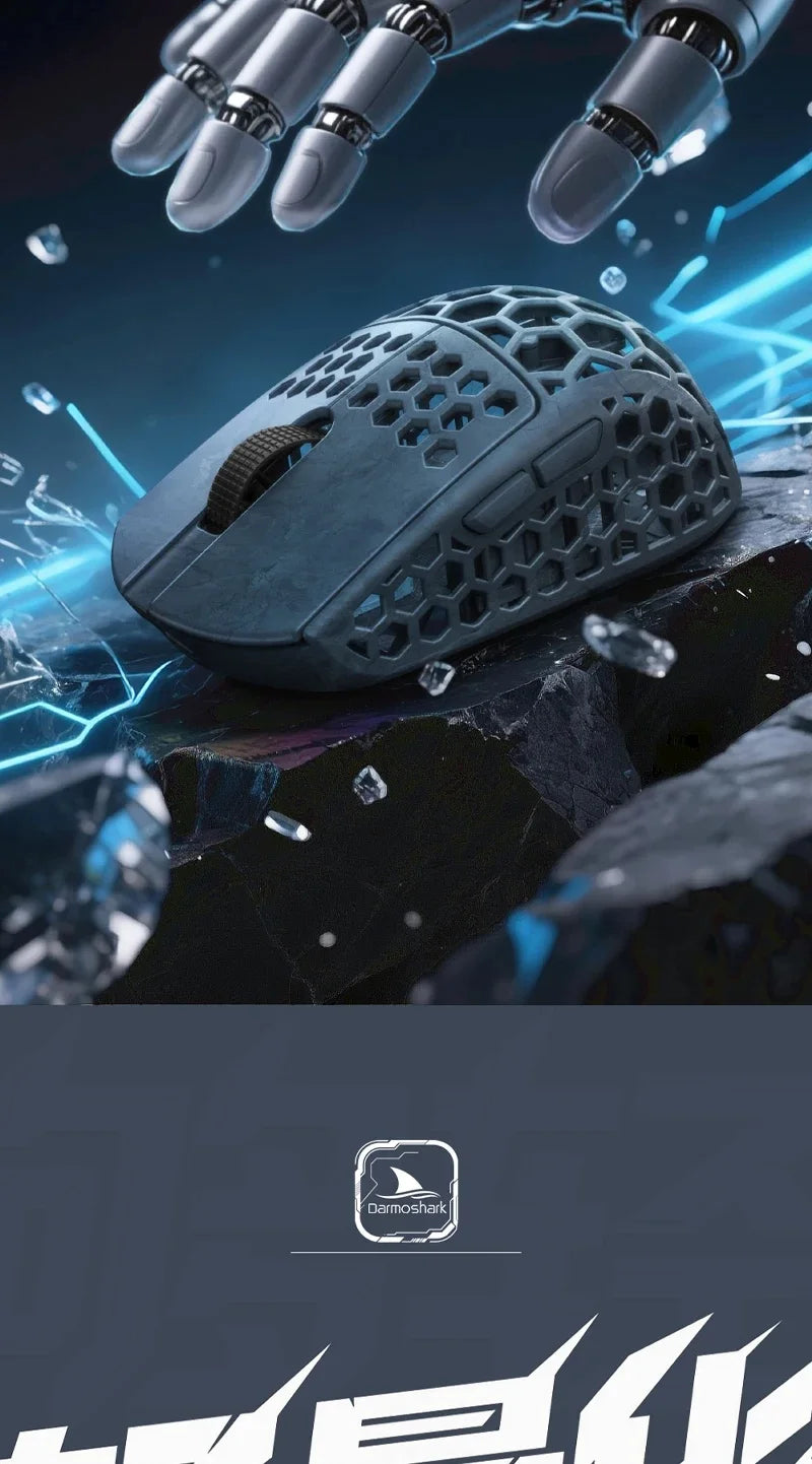 Darmoshark M5 Air Forged Carbon Fiber Gaming Mouse, Wireless 8K Gaming Mouse, 30K DPI Ultra-Lightweight Gaming Mouse for Finger Grip & Small Hands