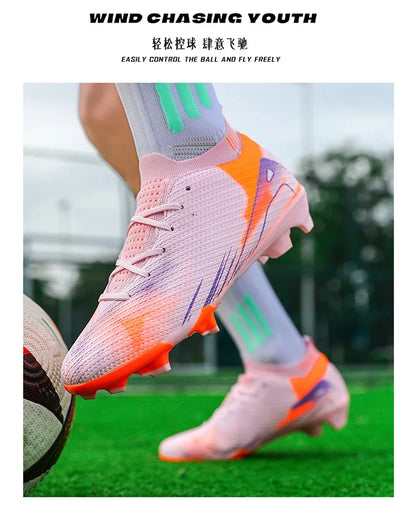 Scarpe da calcio professionali da uomo per attività all'aperto con suola in gomma, scarpe da allenamento resistenti e comode per adulti e adolescenti, scarpe da calcio antiscivolo