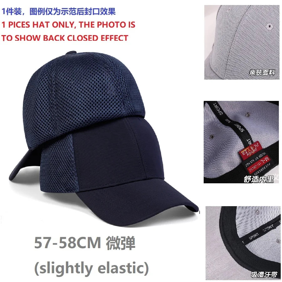 Adult Back Closed Baseball Cap for Small Head Lady Man Blank Hiphop Snapback Hat Fitted Flat Caps 57cm to 59cm