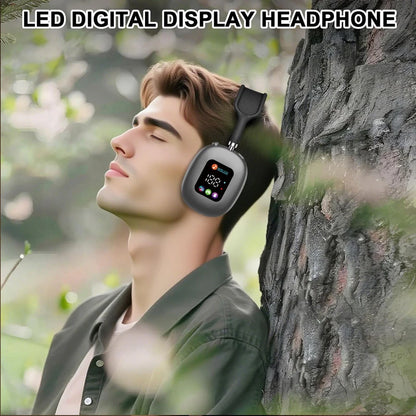 Wireless Bluetooth Headset with RGB Digital Display, Card Reader, Long Battery Life, HiFi Sound & Noise Reduction Earphones