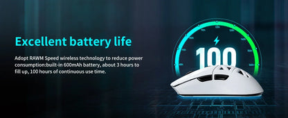 RAWM SL01C Wireless Lightweight Gaming Mouse Tri-Mode Bluetooth PAW3311 RGB Gaming Mouse for PC, Laptop & Office