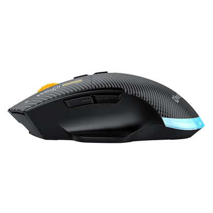 12800DPI Tri-Mode Wireless Gaming Mouse with Bluetooth, 2.4G & Wired Connection, Macro Programming, Carbon Fiber Design, 7 Keys Rechargeable Mouse