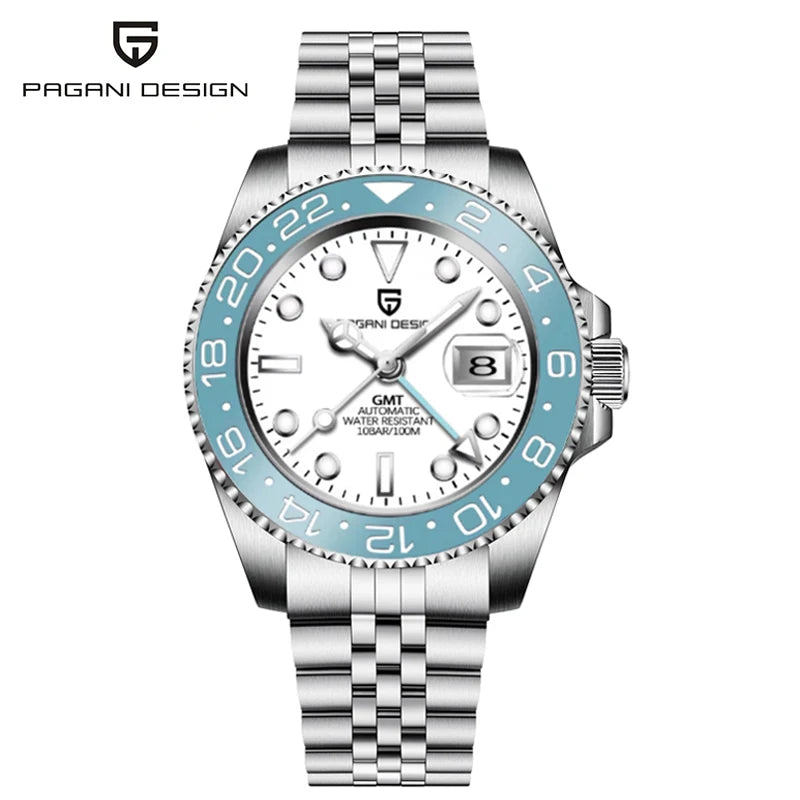 PAGANI DESIGN 40MM GMT Watches for Men Luxury Sapphire AR Mechanical Watch Ceramic Bezel Automatic 100M Waterproof Gift watch