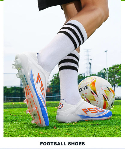 New Men Football Boots Non-Slip Outdoor Sneakers Match Grass Cleats High-quality Soccer Shoes Futsal Hot-selling High-top Light