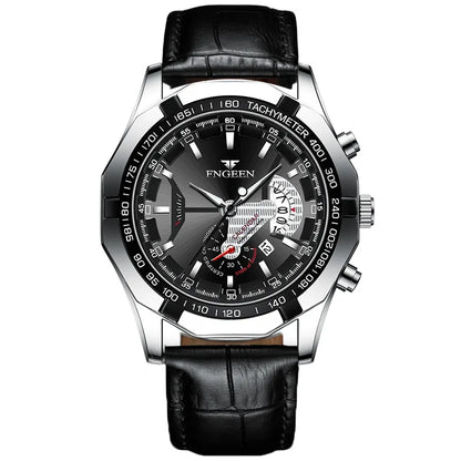 BINBOND luxury quartz wristwatch for men, luminous, water-resistant, automatic date, stainless steel