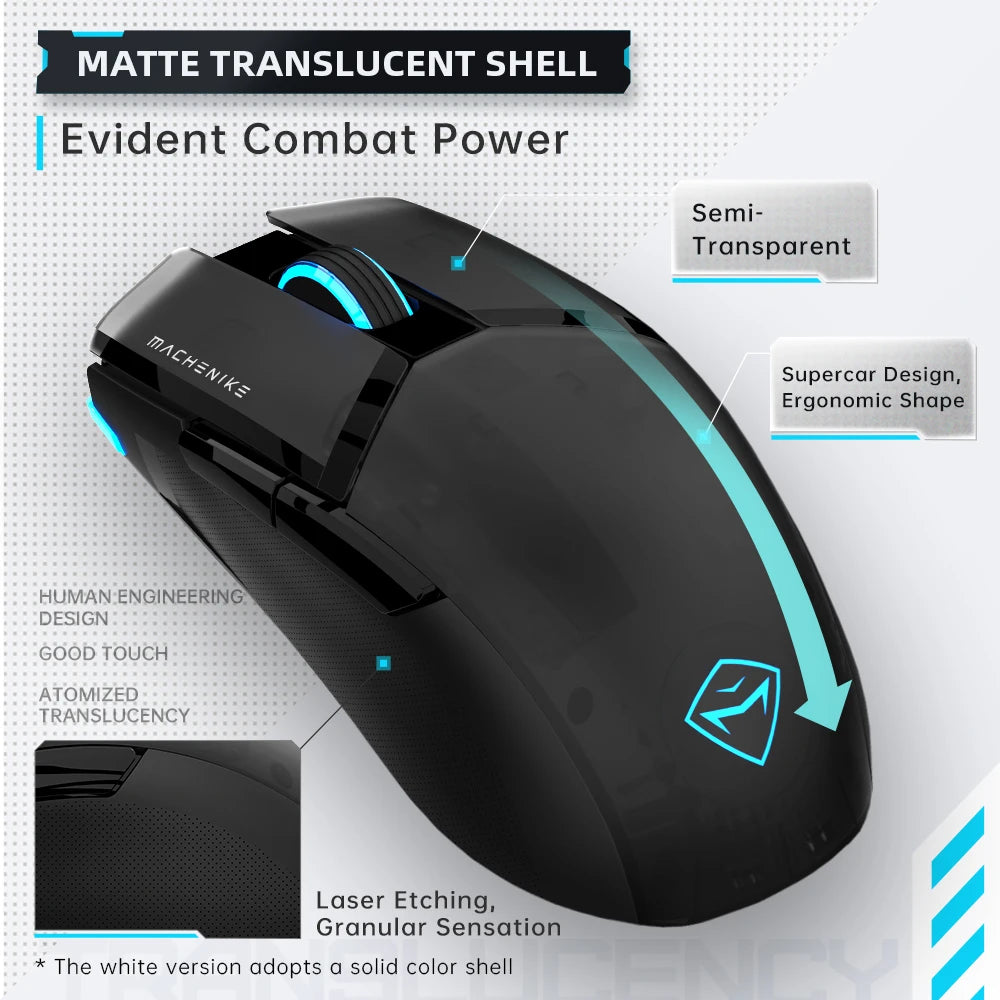 MACHENIKE M7Pro Wired Gaming Mouse USB, 12800 DPI RGB Gaming Mouse with Instant A825 Sensor, 7 Programmable Buttons, Ultra-Light 65g Gaming Mouse for PC & Laptop