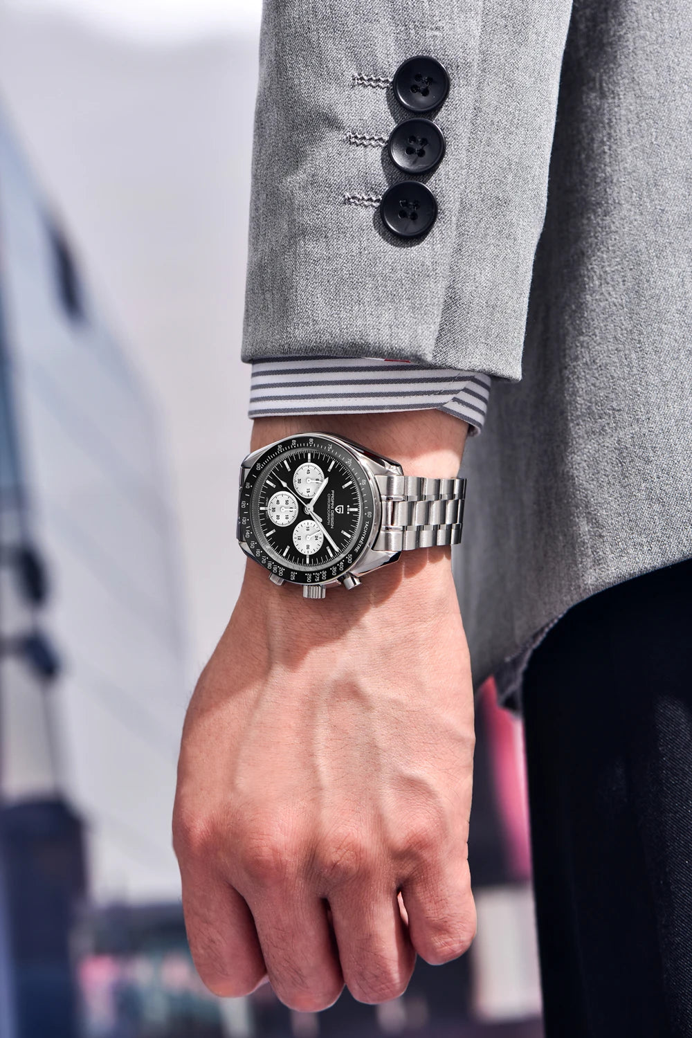 Relógio PAGANI DESIGN Moon – Cronógrafo de quartzo de luxo para homem, estilo desportivo, vidro de safira com tratamento antirreflexo, mostrador luminescente
