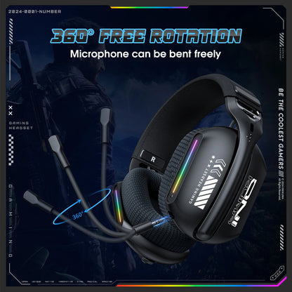 Auriculares gaming inalámbricos Onikuma GT808 RGB – Bluetooth 5.3, 2.4GHz y 3.5mm con micrófono