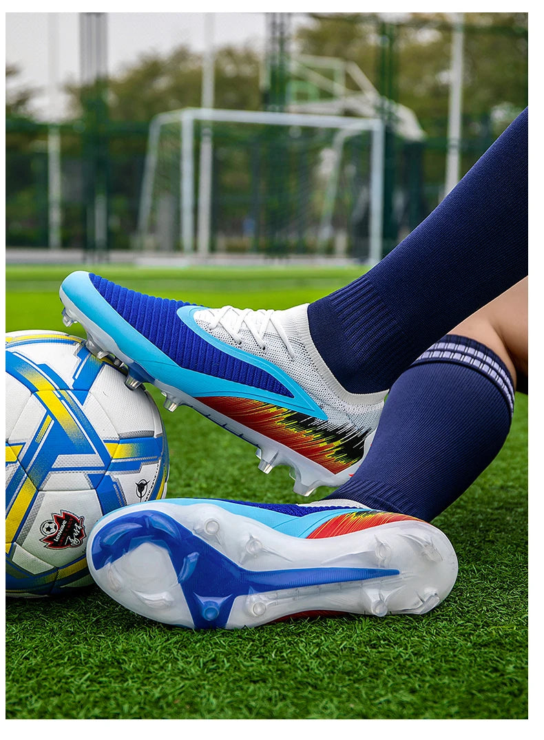 New Men's Football Boots Cleats Shoes Soccer Long Spikes FG Ultralight Training Soccer Shoes Non-Slip Outdoor Match Drop Shipping