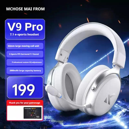 MCHOSE V9 Pro Wireless Gaming Headset – Bluetooth Noise Cancelling Headphones with Microphone, Low Latency Audio & Deep Dynamic Sound