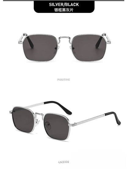 New Square Oval Metal Sunglasses Fashionable Retro Men Sunglasses Women Personalized Uv Resistant Eyeglass Luxury Design Uv400