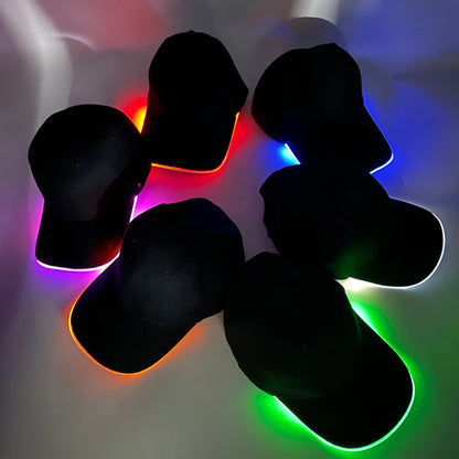 Cappello per adulti con LED e fibra ottica, cappellino alla moda, cappello di tendenza per discoteca, concerti, balli in maschera, eventi all’aperto e divertimento, cappello rap estivo