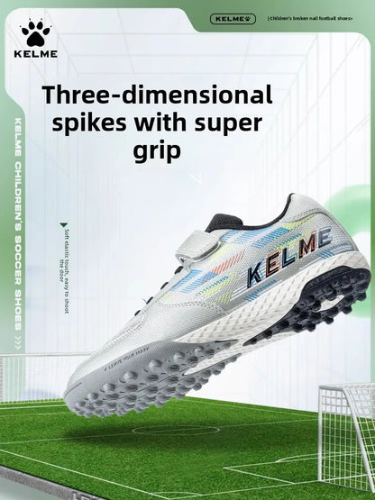 Kelme Children's Soccer Shoes TF Nail Shoes for Elementary School Students Artificial Grass Five-a-Side Football Shoes
