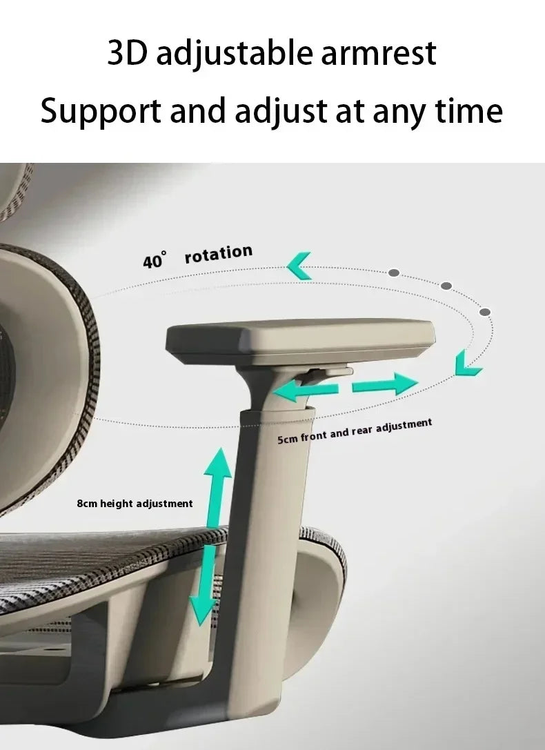 Ergonomic Gaming Computer Chair Adjustable Office Chair with Lumbar Support, Mesh Executive Desk Chair with Headrest, Armrests & Foot Wheels