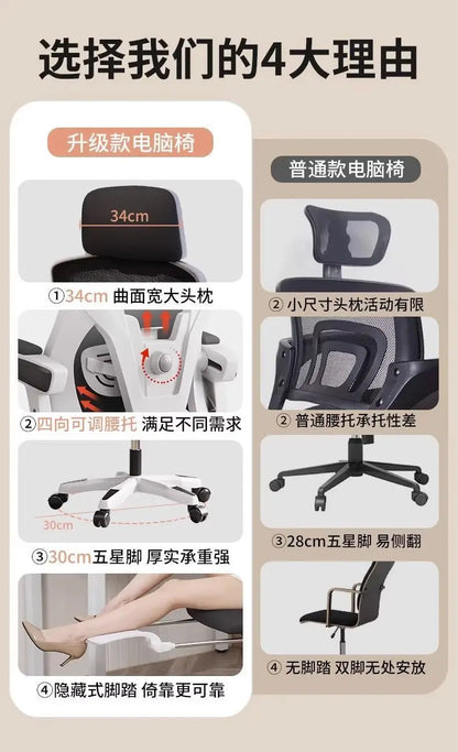MDNG Ergonomic Office Chair Mesh Swivel Gaming Chair with Comfortable Reclining Design, Executive Desk Chair for Home Office & Study