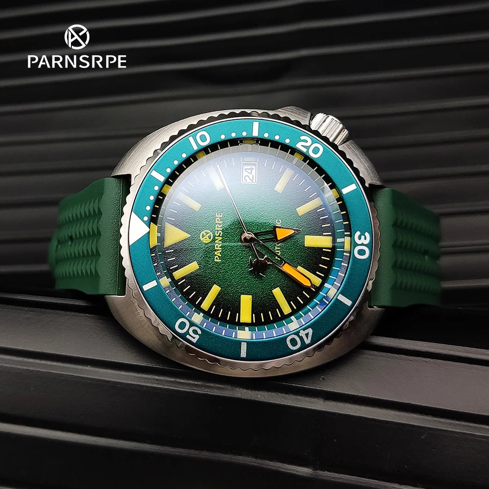 PARNSRPE Diver's Luxury Men's Watch Small Abalone Automatic Mechanical Watch Movement Aseptic Dial Sapphire Glass