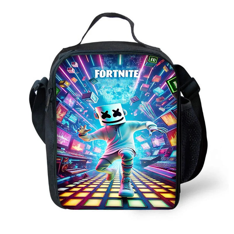 Mochila Escolar Infantil com Lancheira e Estojo, Design de Jogo Popular F-FortniteS, Mochila Escolar para Rapazes e Raparigas, Presente Ideal