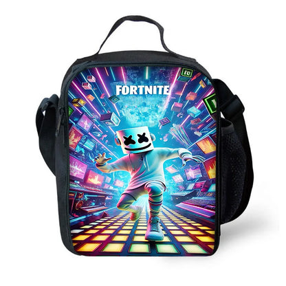 Mochila Escolar Infantil com Lancheira e Estojo, Design de Jogo Popular F-FortniteS, Mochila Escolar para Rapazes e Raparigas, Presente Ideal