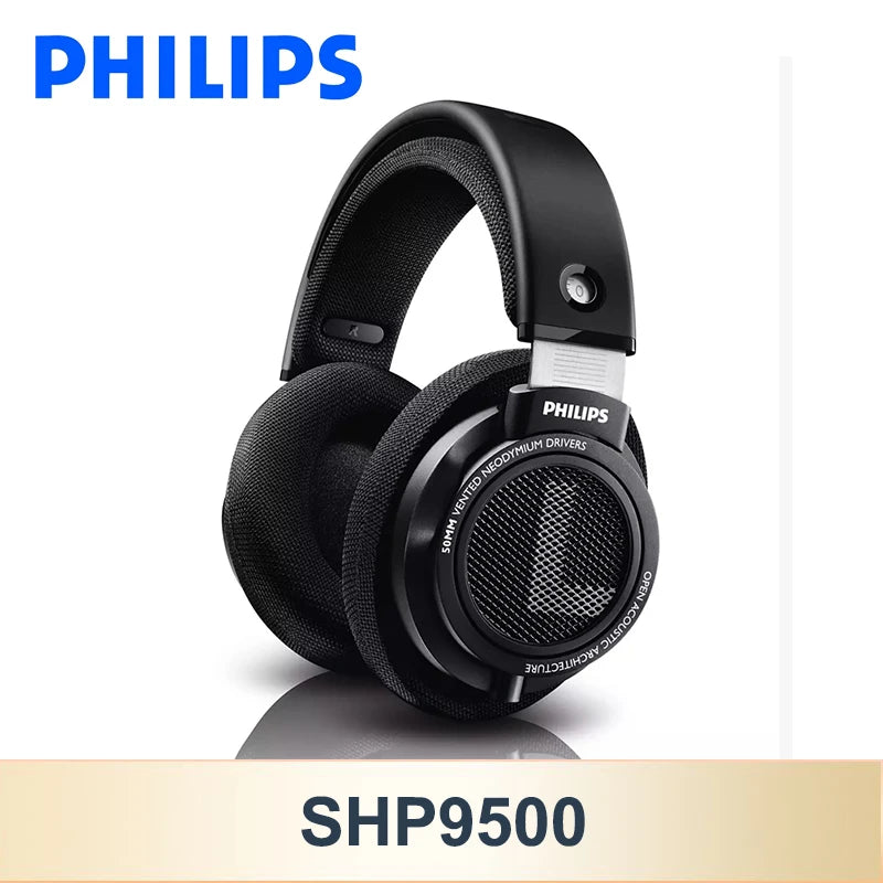 Philips Original SHP9500 Wired Headphones HiFi Stereo HD Mic Call Earphones Sports Running Headset iPhone Android Universal