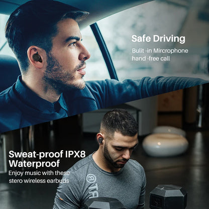 TOZO T10 Bluetooth 5.3 Earphones ,Wireless Headphones , AI Enhanced Calling With Deep Bass, IPX8 Waterproof Earbuds ,45H Play