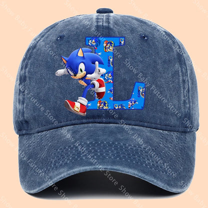 New Cartoon Cute Retro Baseball Caps Sonics Letter Man Boys Hat Hip Hop Breathable Mesh Hats Cute Anime Sunbonnet Birthday Gifts