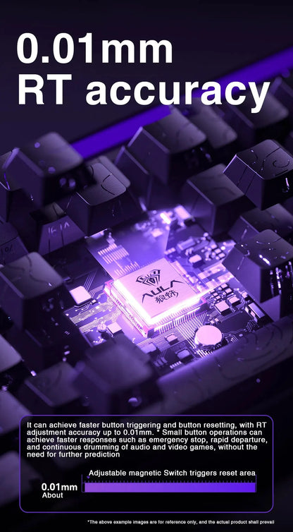 Teclado AULA HERO 68HE con interruptores magnéticos RGB Gaming mecánico Rapid Trigger retorno 8K con cable para esports personalizable