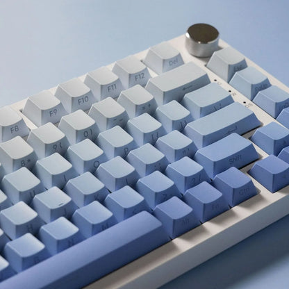 Side Print Keycaps 134 Key Cherry Profile White Blue Gradient PBT Keyboard Key Caps Gamer Mechanical keyboard AULA f75 Wooting