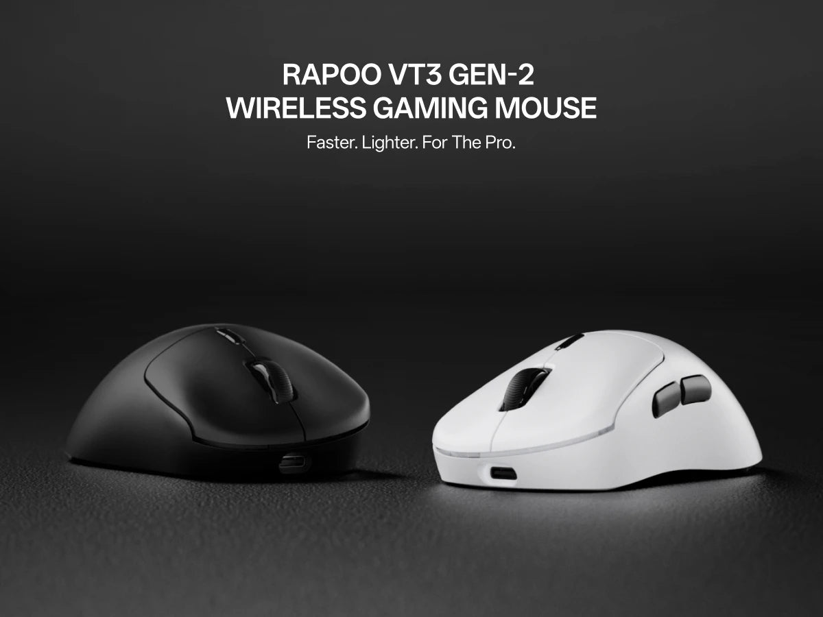 Rapoo VT3Pro GEN-1 Wireless Gaming Mouse 26,000 DPI, 8KHz Polling Rate, 59g Lightweight, 9 Programmable Buttons, PAW3398 Optical Sensor