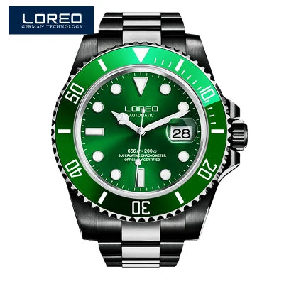 LOREO Original Men Business Watch 20ATM Waterproof Wristwatch Top Brand Casual Sport Seagull Automatic Mechanical Watch Men