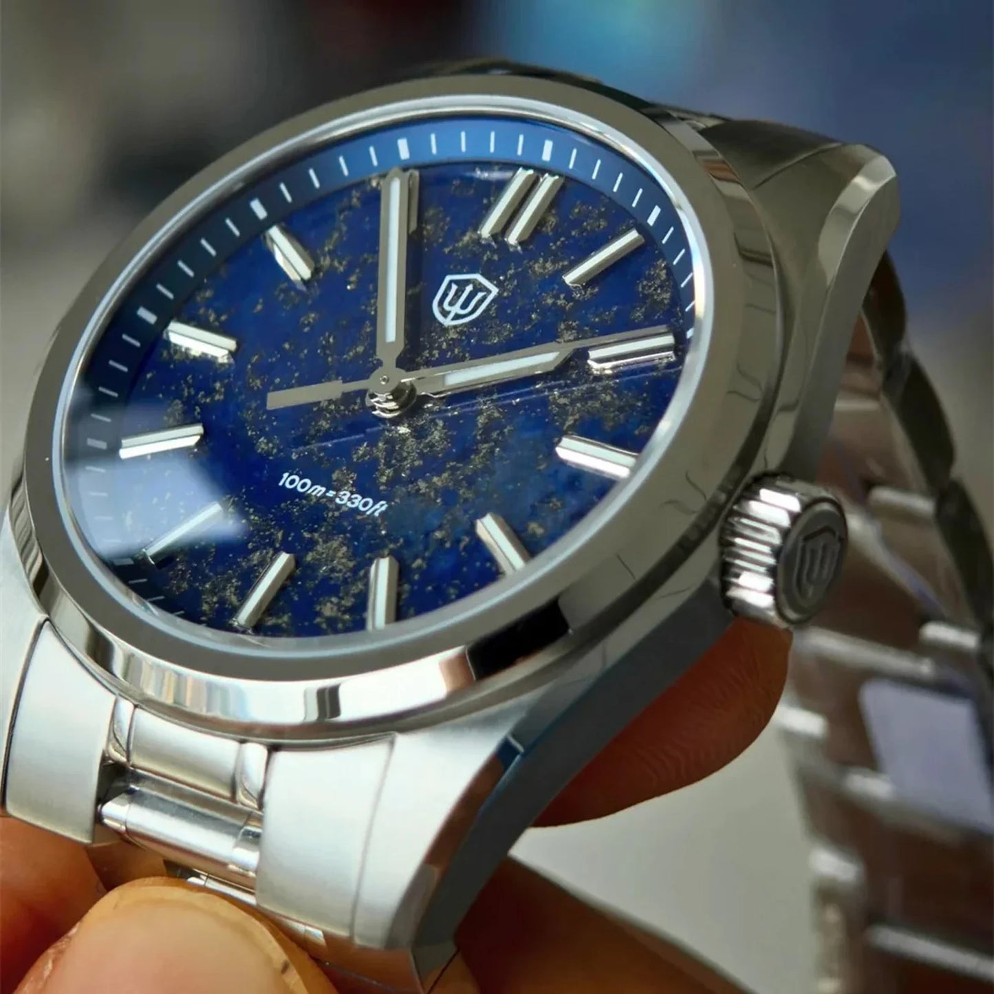 Watchdives New WD0003B Aventurine Dial Watch VH31 Quartz Movement Sapphire Crystal Luminous 100m Waterproof 36mm Vintage Watch